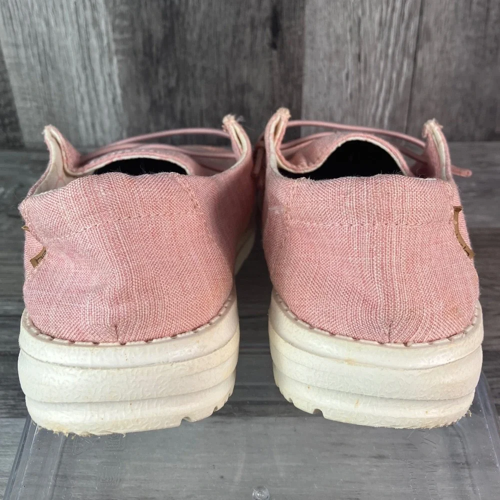 Hey Dude Wendy Youth Linen Cotton Candy Pink Slip On Shoes K13 130125018